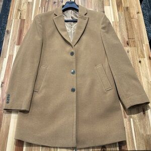 NWOT Calvin Klein Men’s Wool Coat Camel, Slim-Fit 42L,